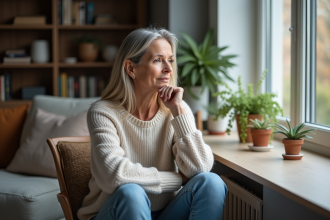 Femme en intérieur dans un décor moderne et cosy
