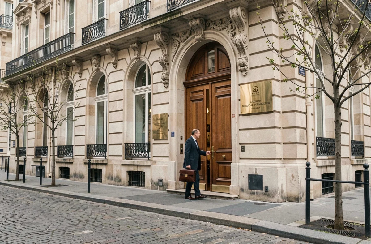 Façade classique de la Fondation Ophtalmologique Adolphe de Rothschild à Paris