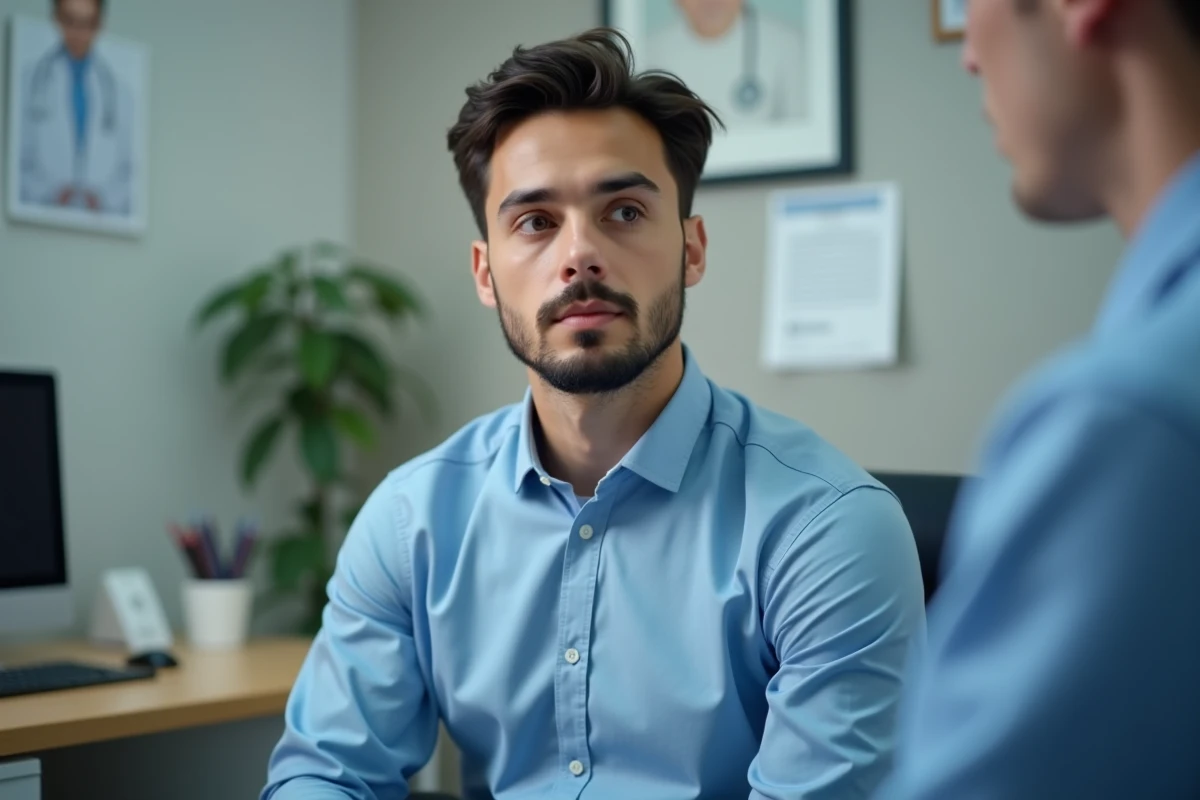 Jeune homme en consultation dans un cabinet médical